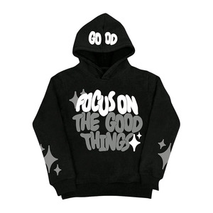 Men's Letter Graphic Hooded <b>Sweatshirt</b> <b>Slogan</b> Print Casual Pullover Top Streetwear - Product Image 1