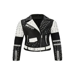 Veste en cuir originale à fermeture éclair tendance pour unisexe, manches longues, col rabattu, streetwear printemps automne, vestes élégantes de couleur - Product Image 1