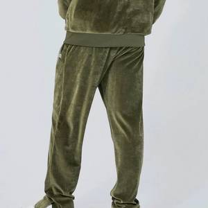 Clothing Custom High Quality Fashion Wear Zip up <b>Velvet</b> <b>Jacket</b> and <b>Velvet</b> Pants Jogging Suit Oversized Casual Velour Tracksuit - Product Image 5
