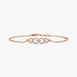 Rose Gold Lab Grown Diamond <b>Infinity</b> Link Chain <b>Bracelet</b> - Product Image 1