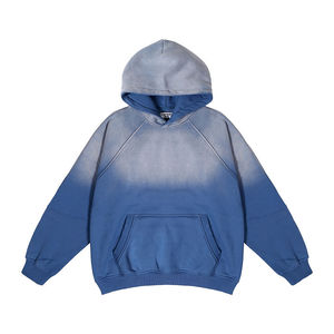 Hoodie polaire vintage grande taille pour homme, personnalisable, double couche, délavé à l'acide, effet soleil, vieilli, doublure à carreaux, par Gold Manufacturer - Product Image 5