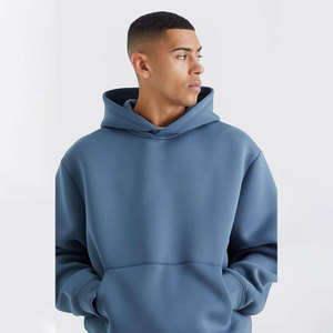 Sweat-shirt uni pour homme 100% coton molletonné, haute qualité, épais, coupe ample, épaules tombantes, personnalisable, pour l'hiver - Product Image 5