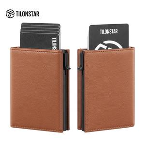 TILONSTAR TC302W модный кожаный бумажник из трехстворчатого алюминия RFID блокирующий держатель для визитных карточек для подарков - Product Image 5