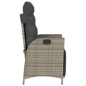 Ensemble de 2 chaises de jardin inclinables en rotin PE gris, design standard - Product Image 6