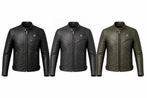 Veste de moto en cuir classique moderne |   Vert charbon noir |   Fabricant OEM ODM |   Qualité de conception haut de gamme |   Vêtements de course | - Product Image 5