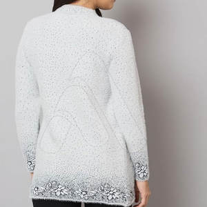 Suéter de Punto para Mujer, 100% Algodón, Bordado, Invierno, Casual, Cálido, Suave, con Botones Cubiertos - Product Image 6