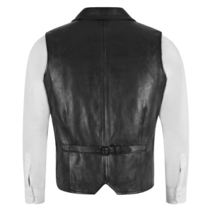 Chaleco de Cuero Napa Genuino Hecho a Mano para Hombre, Chaleco Formal de Negocios con Múltiples Bolsillos, Proveedor Mayorista Directo de Fábrica OEM ODM - Product Image 3