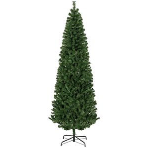 Albero di Natale Verde Sottile da 2,13 m con Luci e Supporto, 818 Rami, Decorazioni per Feste Interne - Product Image 1