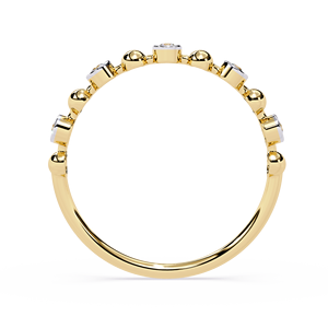 14k Solid Yellow <b>Gold</b> Bezel <b>Set</b> Round Brilliant Cut Diamond Stackable <b>Ring</b> Classic Engagement Band With Lab Grown Stone - Product Image 3