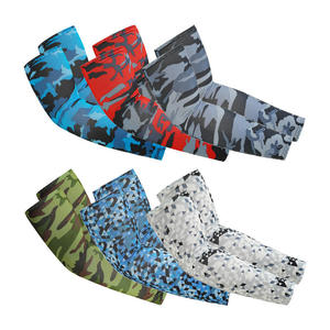 Ensemble de yoga pour femmes WARPRO INDUSTRY, manches de bras imprimées camouflage, respirant, protection anti-UV, sans couture, 100% polyester et élasthanne - Product Image 1