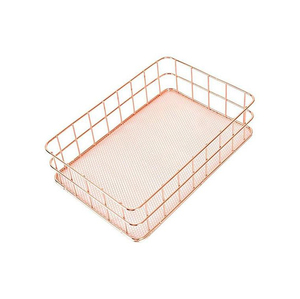 Rectangle Metal <b>Wire</b> <b>Storage</b> <b>Basket</b> With Handle Multi-Purpose Neatening Organizer Simple Style - Product Image 3