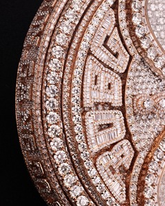 Colgante Hip Hop Personalizado de Plata 925 Bañada en Oro Rosa con Moissanita de 8-10CT Engastada en Puntas, Certificado GRA, para Hombre, India - Product Image 5