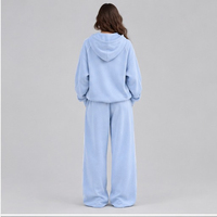 Ensemble de survêtement pour femmes à capuche, taille plus, coupe régulière, uni, 100% coton, écologique, respirant, léger, survêtement oversize pour femmes