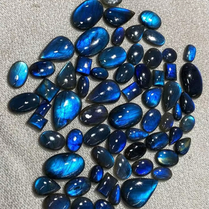 Cabochons de labradorite bleue de haute qualité, pierres précieuses naturelles faites à la main, pierres brutes polies à la main pour la fabrication de bijoux - Product Image 1