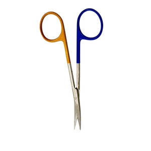 Tijeras de Disección Profesionales de Acero Inoxidable, Hojas Curvas y Rectas, Puntas Afiladas, Mango de Color Dorado y Azul, Quirúrgicas MOL - Product Image 5