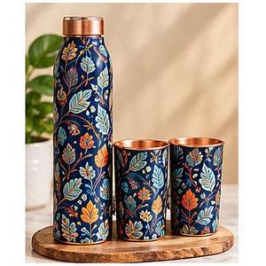 Botella de Agua Metálica con Diseño Bohemio y Tapa de Cobre, Portátil para Viajes - Product Image 3
