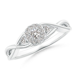 Bague de fiançailles torsadée en diamant de laboratoire certifié IGI, en or rhodié 10K 14K 18K, argent 925 935, pour cadeau de mariage - Product Image 3