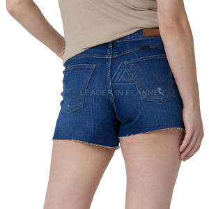 Shorts de Mezclilla Casuales y Transpirables para Mujer, Color Sólido, 100% Algodón, Secado Rápido, Servicio OEM Personalizado, Venta al Por Mayor - Product Image 2