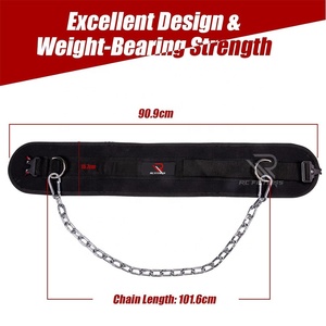 Cinturón de levantamiento de pesas ajustable antideslizante de alta resistencia para gimnasio, con cadena de acero para barra, hecho de caucho, EVA y ABS, para dominadas y ejercicios de flexiones. - Product Image 3