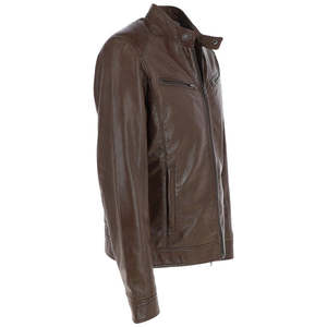 Veste de moto en cuir suédé de mouton pour homme, sur mesure, col montant, logo sur le devant, prix de gros, Sialkot, Pakistan - Product Image 4
