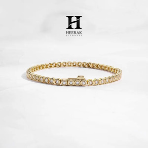 Pulsera de Diamantes Cultivados en Laboratorio de Oro Blanco de 14K de Lujo, Certificada por IGI, Corte Brillante Redondo - Product Image 2