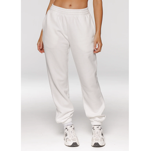 Men's <b>White</b> Elastic Waist Sweatpants With Side Pockets Casual <b>Jogger</b> Pants Breathable Knitted Fabric Autumn Wear - Product Image 2