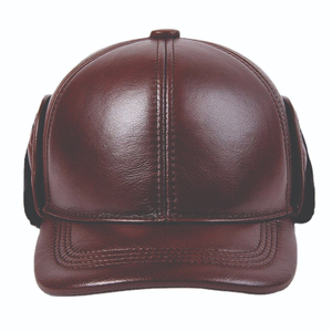 Casquette de baseball en cuir marron réglable avec fermeture snapback, style streetwear décontracté, avec cache-oreilles, respirante, imperméable, pour l'hiver et l'été, logo personnalisé - Product Image 5