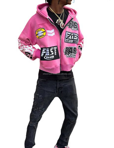 Premium personnalisé lavage à l'acide sweats à capuche hommes 100% coton lourd surdimensionné Vintage fermeture éclair brodé couleurs personnalisées hiver - Product Image 4