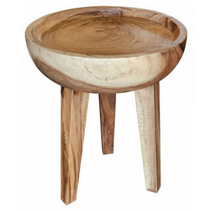 Mesa Auxiliar de Madera Suar Exótica en Forma de Cuenco, Pulida, de Lujo, Ecológica, Resistente y Estética, Mesa Esquinera Pequeña de Madera - Product Image 2