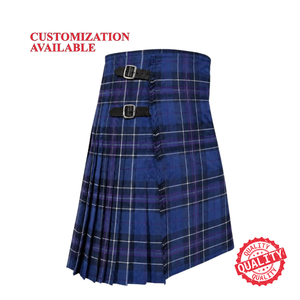 Kilt écossais traditionnel en acrylique pour homme, couleur personnalisable, plissé à carreaux, fermeture à double boucle, personnalisation - Product Image 1