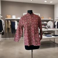 Veste unisexe d'hiver matelassée à col mandarin, imprimée à la main, à manches longues, réversible, respirante, écologique, en pur coton indien