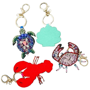 Porte-clés ethnique perlé, accessoire bohème élégant pour sacs, sacs à dos, voitures, broderie de perles colorées inspirée du Feng Shui - Product Image 4