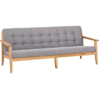 Sofá Premium de 3 Plazas con Patas de Madera Maciza, Tapicería de Tela, Relleno de Espuma, Respaldo Acolchado y Brazos Curvos - Diseño Contemporáneo para Salas de Estar