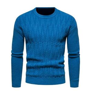 Pull-over homme col rond de qualité supérieure, manches longues, tricoté, pour l'hiver, anti-boulochage, coupe ajustée, chaud, respirant, logo personnalisé - Product Image 5