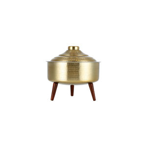 Casserole ronde moderne avec couvercle en acier inoxydable 20 cm, réchauffe-plats en métal durable pour cuisinière à gaz et à induction - Product Image 5
