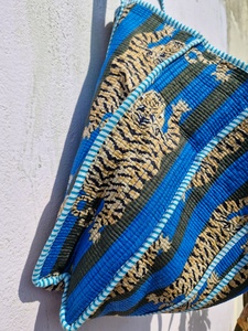 Oversized Large Quilted Vintage Lightweight Weekend Tote <b>Bag</b> Cotton Solid Color <b>Overnight</b> Grocery Shopping Travel Handmade Women - Product Image 2