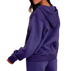 เสื้อฮู้ดดี้ผู้หญิงไซส์ใหญ่แบบซิป ผ้าฟลีซ ผ้าฝ้าย ยูนิเซ็กซ์ รับทำโลโก้ เสื้อฮู้ดดี้ผู้หญิงแบรนด์ส่วนตัว สตรีทแวร์ - Product Image 3