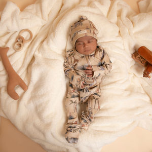 ชุดรอมเปอร์มีซิปพิมพ์ลายซาฟารีไม้ไผ่อีลาสเทน - Product Image 1