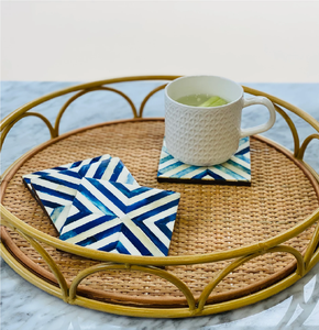 Sous-verre en os incrusté à prix abordable, sous-verre de luxe pour tasses à thé et café, sous-verre en os incrusté pour table basse - Product Image 1