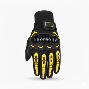 Gants en cuir à doigts entiers avec grip en silicone antidérapant pour le cyclisme, fermeture auto-agrippante pour hommes, été - Product Image 1