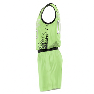 Ensembles d'uniformes de basketball sans manches OEM vierges, grande taille, en maille, imprimés par sublimation, respirants, à séchage rapide, couleurs et designs personnalisables - Product Image 4