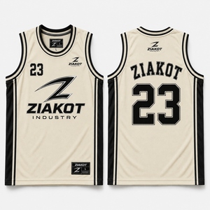 Maillot de basketball authentique personnalisé à rayures fines blanches et noires, noir-or vieilli, vente en gros directe de l'industrie Ziakot - Product Image 2