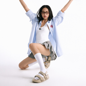 รองเท้าแตะแบบสวมสีเบจ แต่งสีเขียวมะกอก ซับใน EVA แห้งเร็ว ผลิตในเวียดนาม สไตล์ลำลอง เปิดนิ้วเท้า - Product Image 5