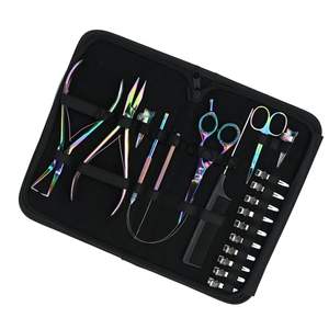 Kit d'outils pour extensions capillaires de salon avec pince à micro-anneaux, pince à démonter les perles, crochet de tirage, peigne de coiffure et pinces à cheveux - Product Image 1