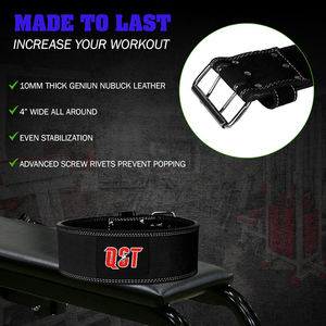Cinturón de Cuero Vacuno Unisex para Sentadillas y Peso Muerto, Cinturón de Gimnasio de Compresión de Doble Punta - Product Image 3