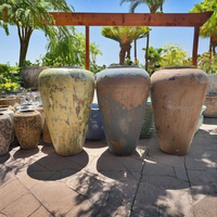 Jardinière décorative géante personnalisable en bois brûlé, fabriquée en usine au Vietnam, par un potier, pour usage domestique