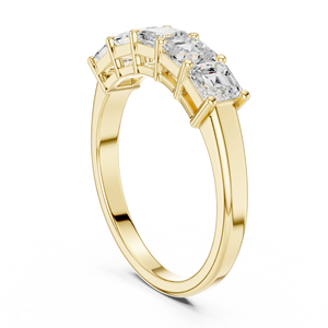 แหวนเพชรทรง Asscher ห้าเม็ด ดีไซน์หรูหรา ผลิตจากทองคำขาว 14k ได้รับการรับรองจาก GRA ราคาถูกที่สุด - Product Image 3