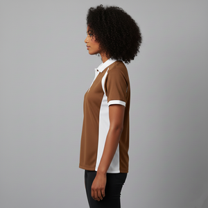 Camiseta Polo para Mujer, Nueva Colección 2026, Contraste Marrón y Blanco, Manga Corta, Secado Rápido, Informal, con Logotipo Estampado en la Parte Delantera, Venta en Línea - Product Image 3