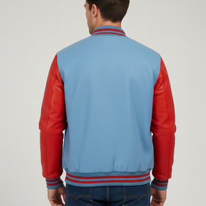 Veste décontractée pour homme la plus vendue, confortable, en cuir de mouton, style universitaire, coupe longue, fine, enduite, pour l'hiver - Product Image 2