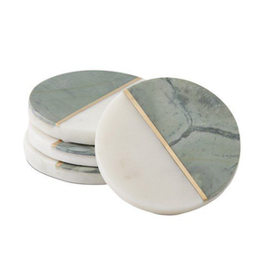 Ensemble de sous-verres en marbre écologiques et durables, lavables, en pierre naturelle, pour servir les boissons, sous-verres de qualité supérieure - Product Image 2